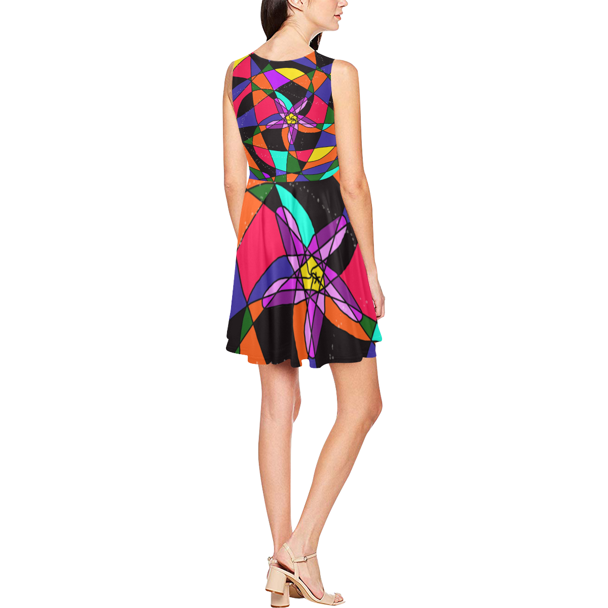 Abstract Design S 2020 Thea Sleeveless Skater Dress(Model D19)