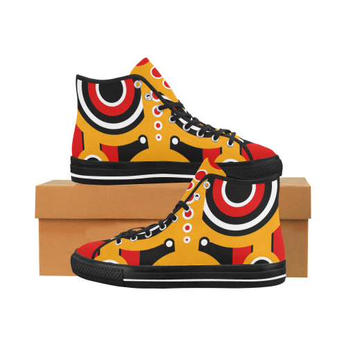 Red Yellow Tiki Tribal Vancouver H Men's Canvas Shoes/Large (1013-1)