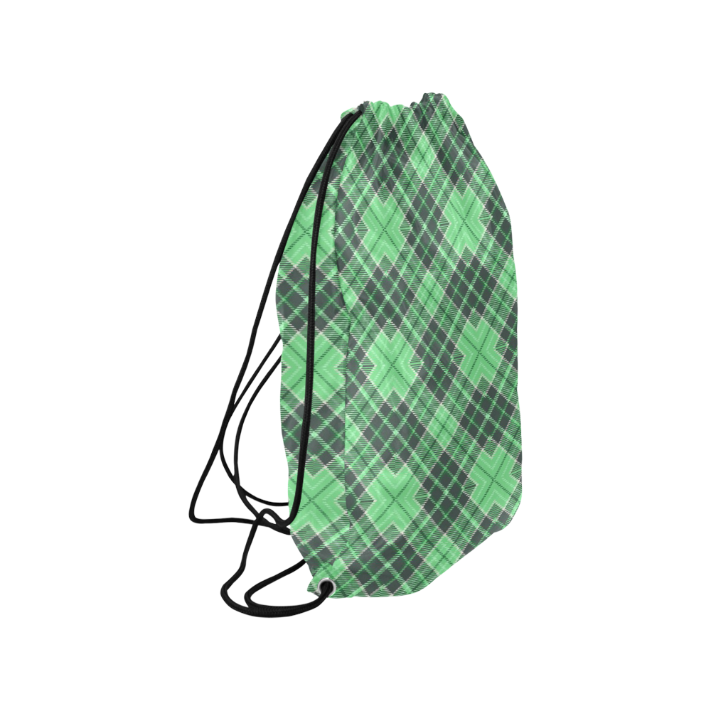 STRIPES LIGHT GREEN Medium Drawstring Bag Model 1604 (Twin Sides) 13.8"(W) * 18.1"(H)