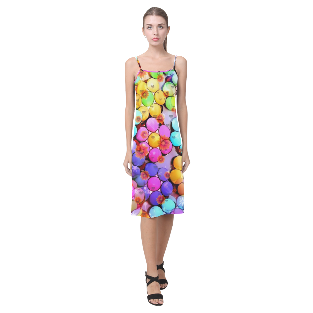 Candy Flower Popart by Nico Bielow Alcestis Slip Dress (Model D05)