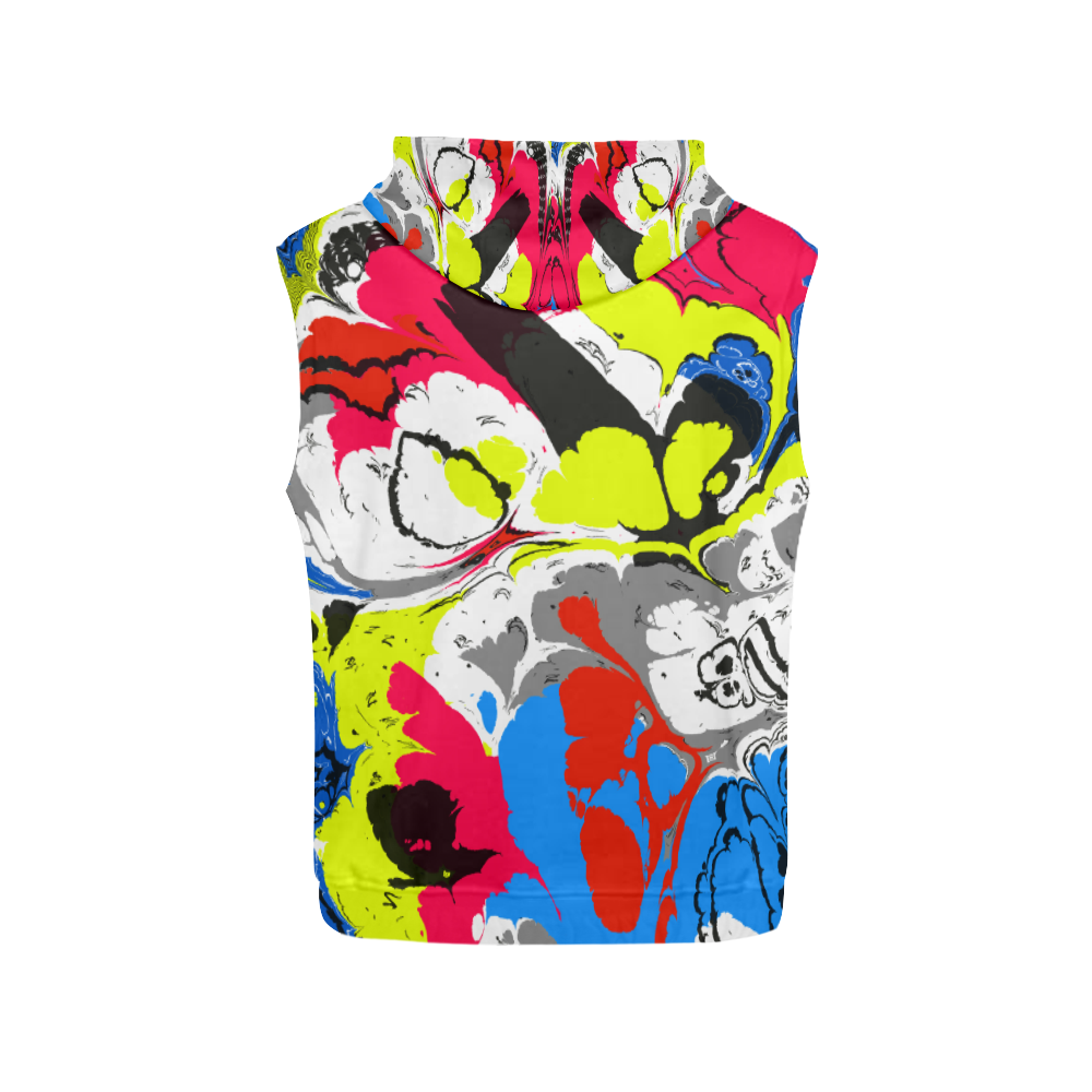 Colorful distorted shapes2 All Over Print Sleeveless Hoodie for Women (Model H15)