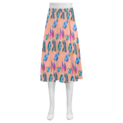 Fishes Mnemosyne Women's Crepe Skirt (Model D16)