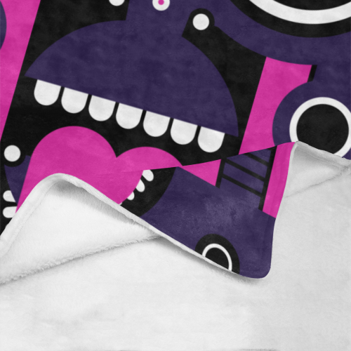 Pink Purple Tiki Tribal Ultra-Soft Micro Fleece Blanket 60"x80"