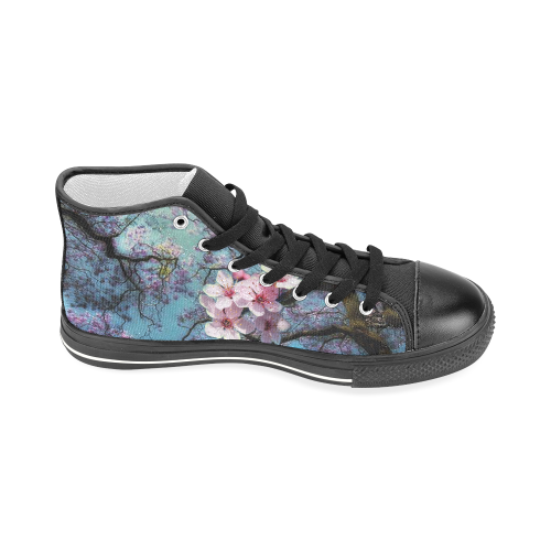 Cherry blossomL Men’s Classic High Top Canvas Shoes (Model 017)