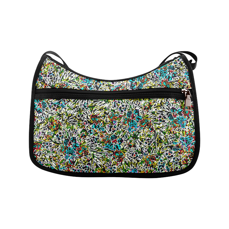 Multicolored Abstract Pattern Crossbody Bags (Model 1616)