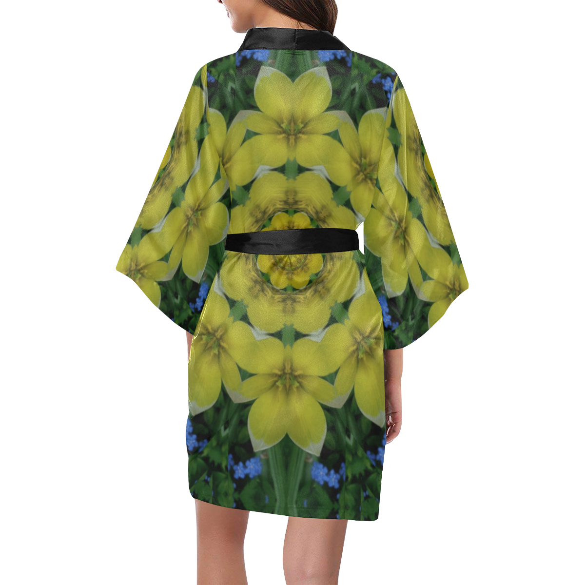 fantasy plumeria decorative real and mandala Kimono Robe