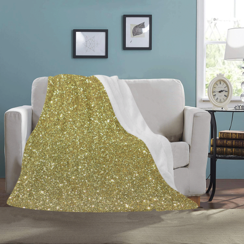 "gold glitter" Ultra-Soft Micro Fleece Blanket 50"x60"