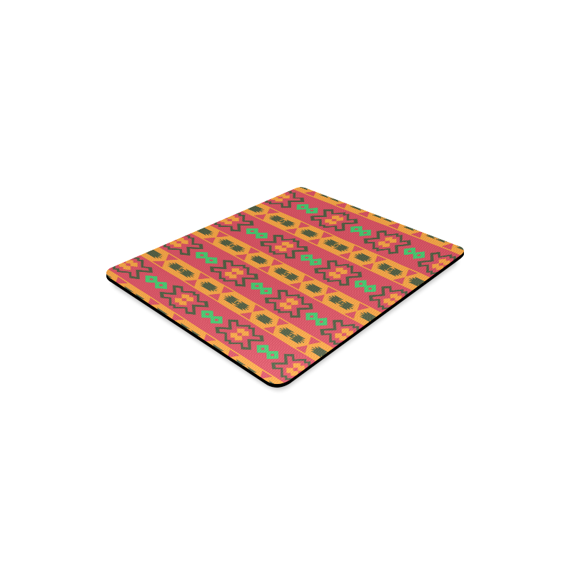 Tribal shapes in retro colors (2) Rectangle Mousepad