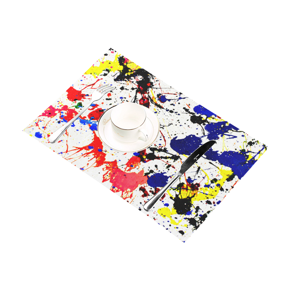 Blue & Red Paint Splatter Placemat 12’’ x 18’’ (Six Pieces)