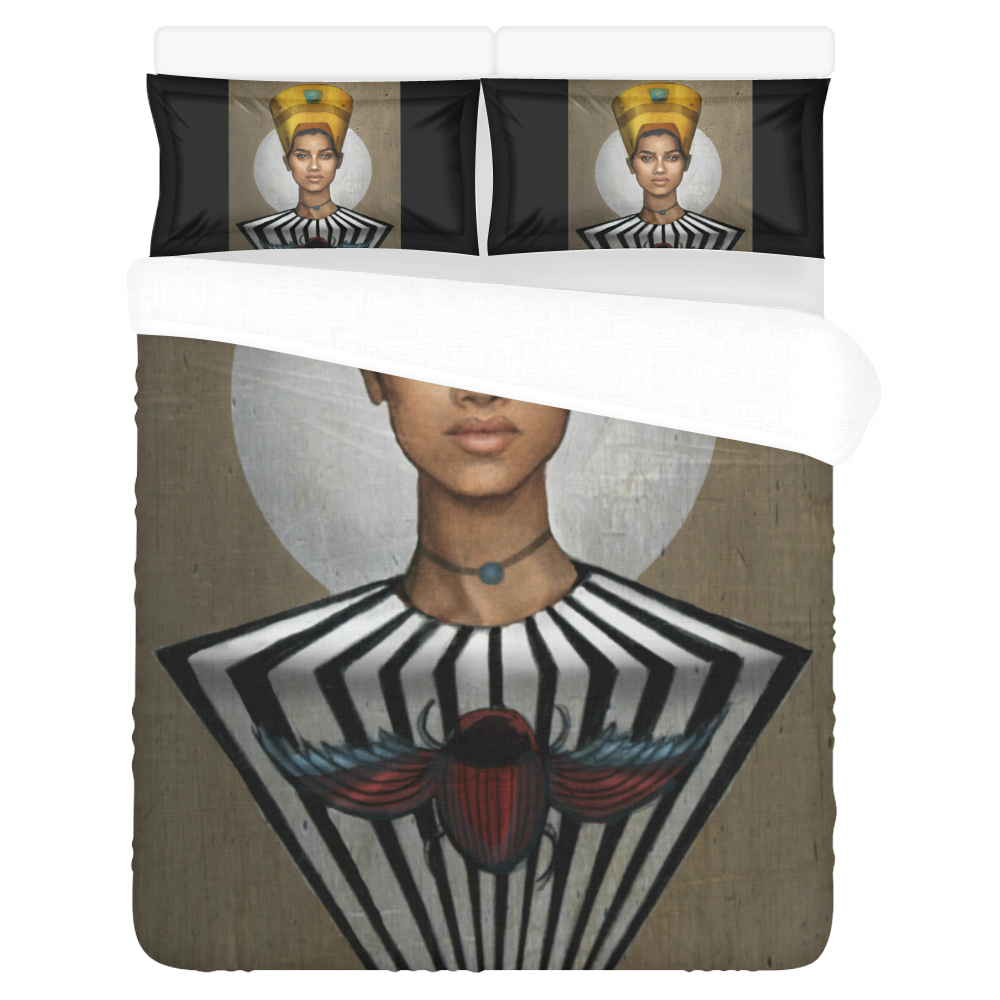 Egyptian Goddesses II_Aziza_Andre_Bkgrnd_CCHive 3-Piece Bedding Set