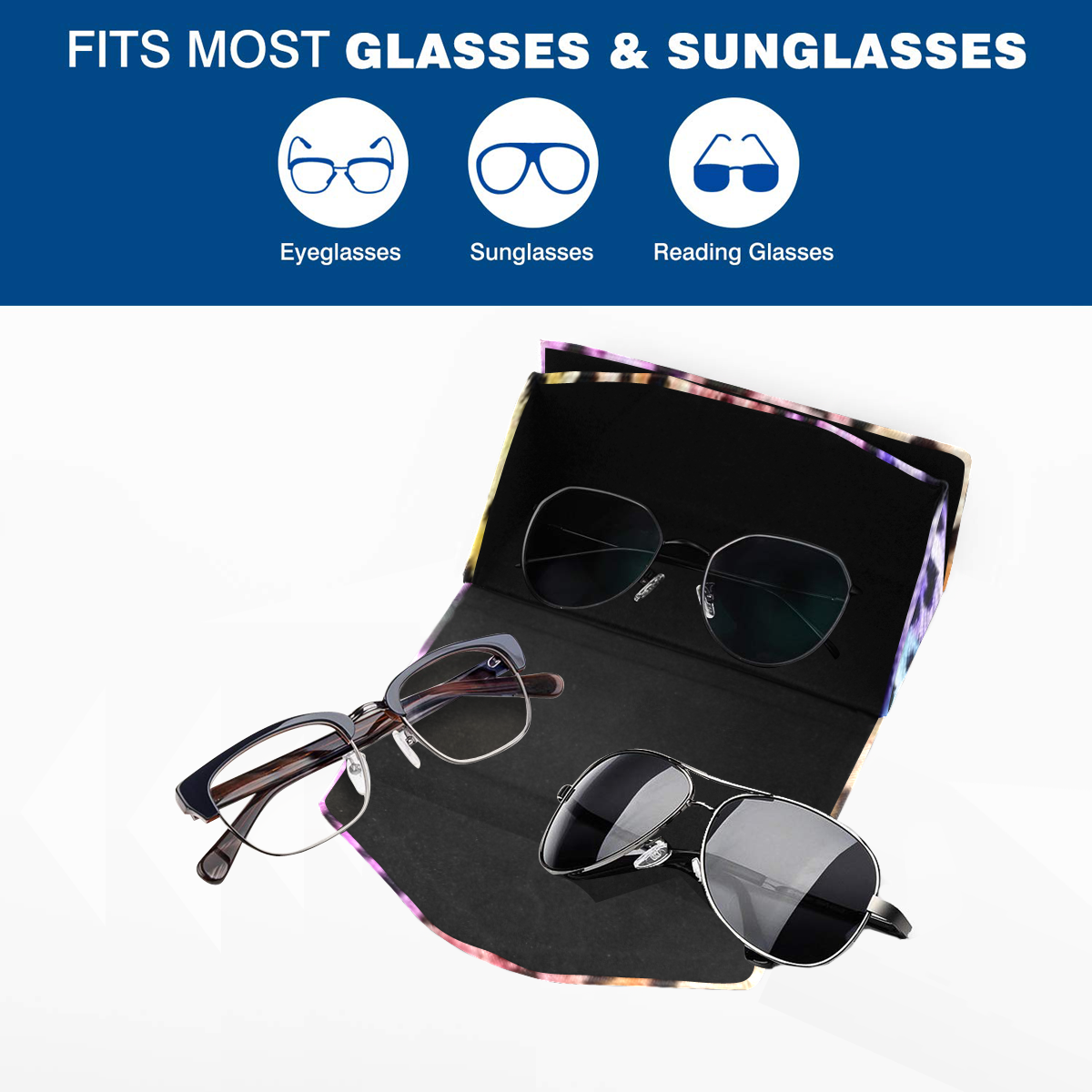 Multi colored Animal Print Custom Foldable Glasses Case