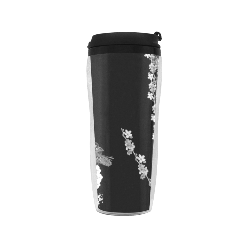 floral-black Reusable Coffee Cup (11.8oz)