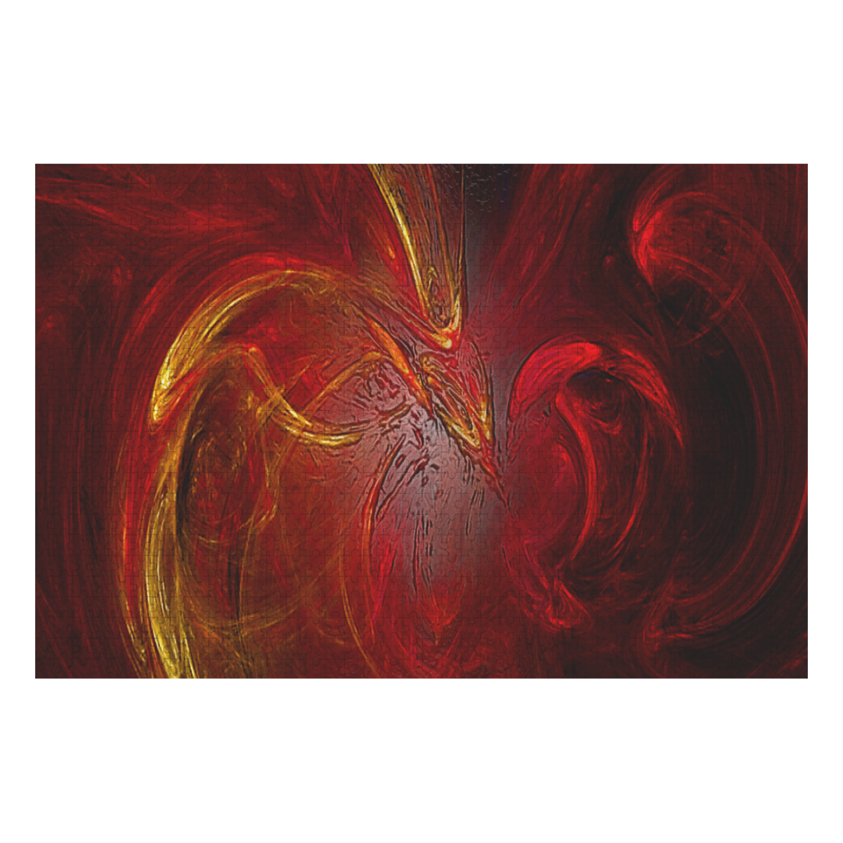 Red Firebird Phoenix 1000-Piece Wooden Photo Puzzles