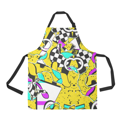 Shapes on a yellow background All Over Print Apron