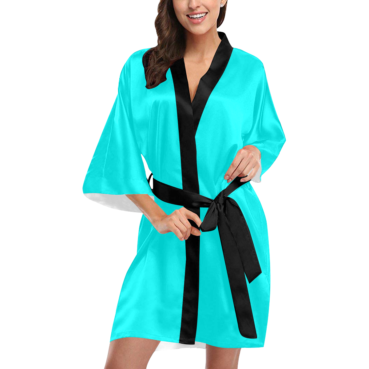 Aqua Alliance Solid Colored Kimono Robe