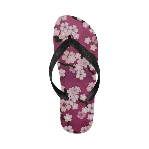 Sakura Breeze Peaceful Plum Flip Flops for Men/Women (Model 040)