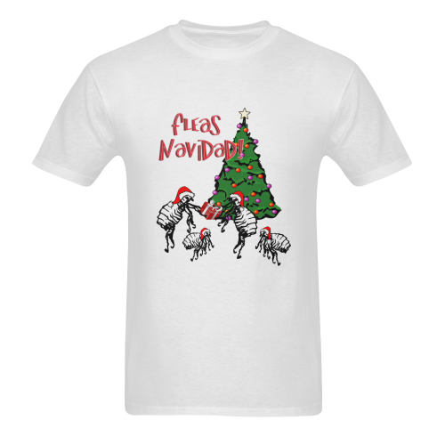 Christmas Fleas Feliz Navidad Men's T-shirt in USA Size (Two Sides Printing) (Model T02)
