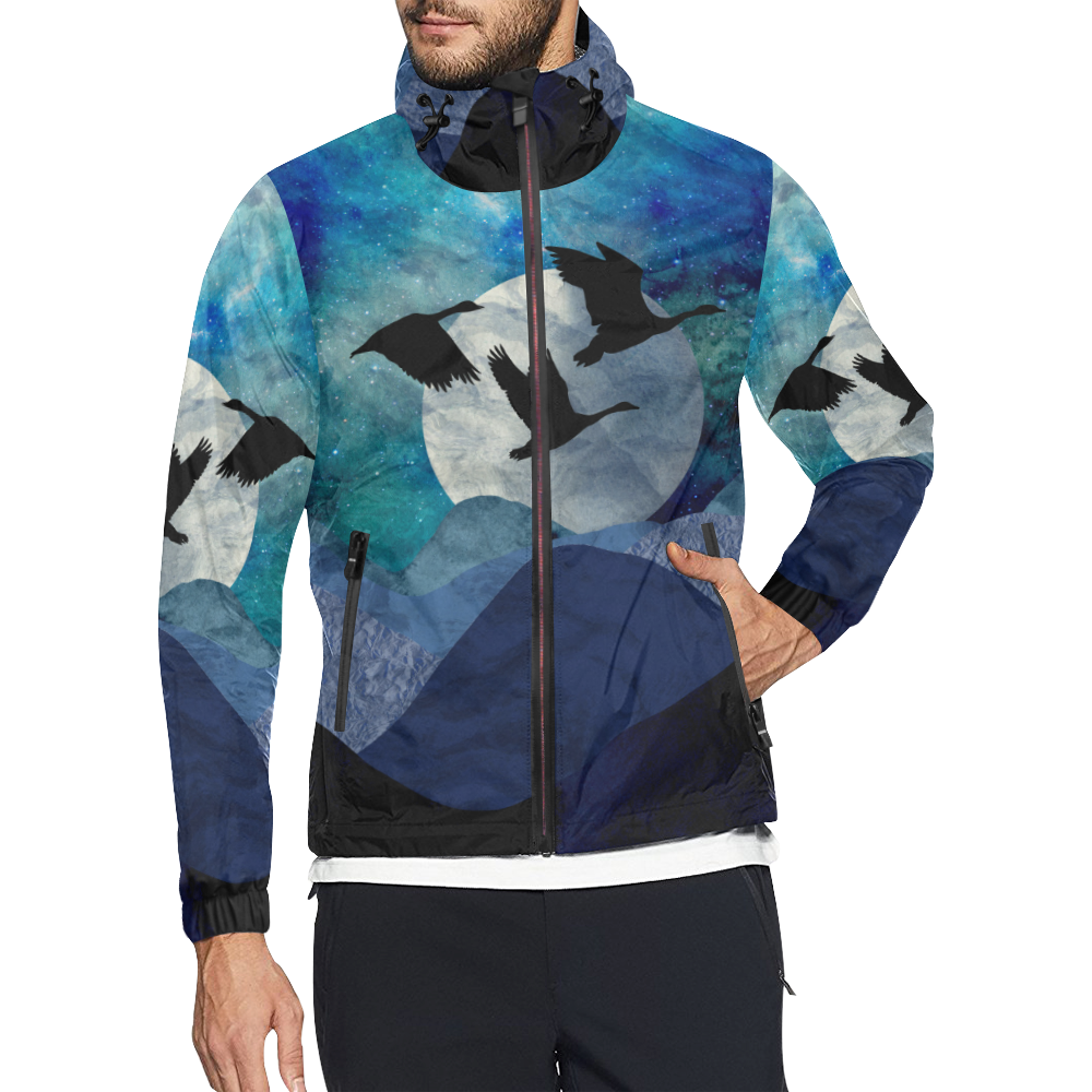 Night In The Mountains Unisex All Over Print Windbreaker (Model H23)