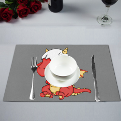 Baby Red Dragon Grey Placemat 12''x18''