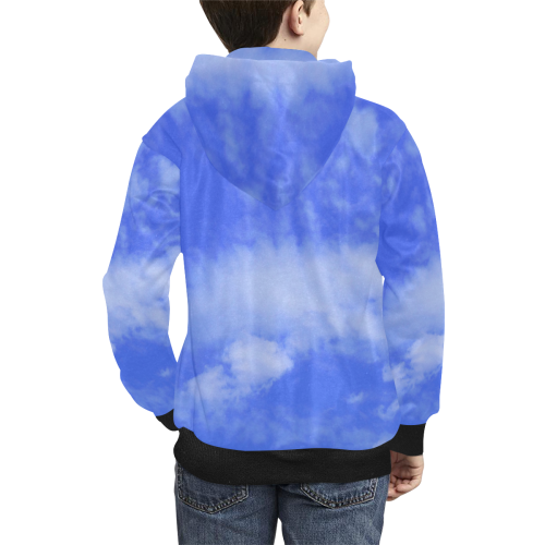Blue Clouds Kids' All Over Print Hoodie (Model H38)