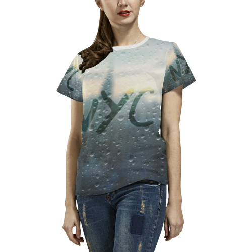 Rainy Day in NYC All Over Print T-shirt for Women/Large Size (USA Size) (Model T40)