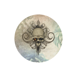 Creepy skull, vintage background Round Mousepad