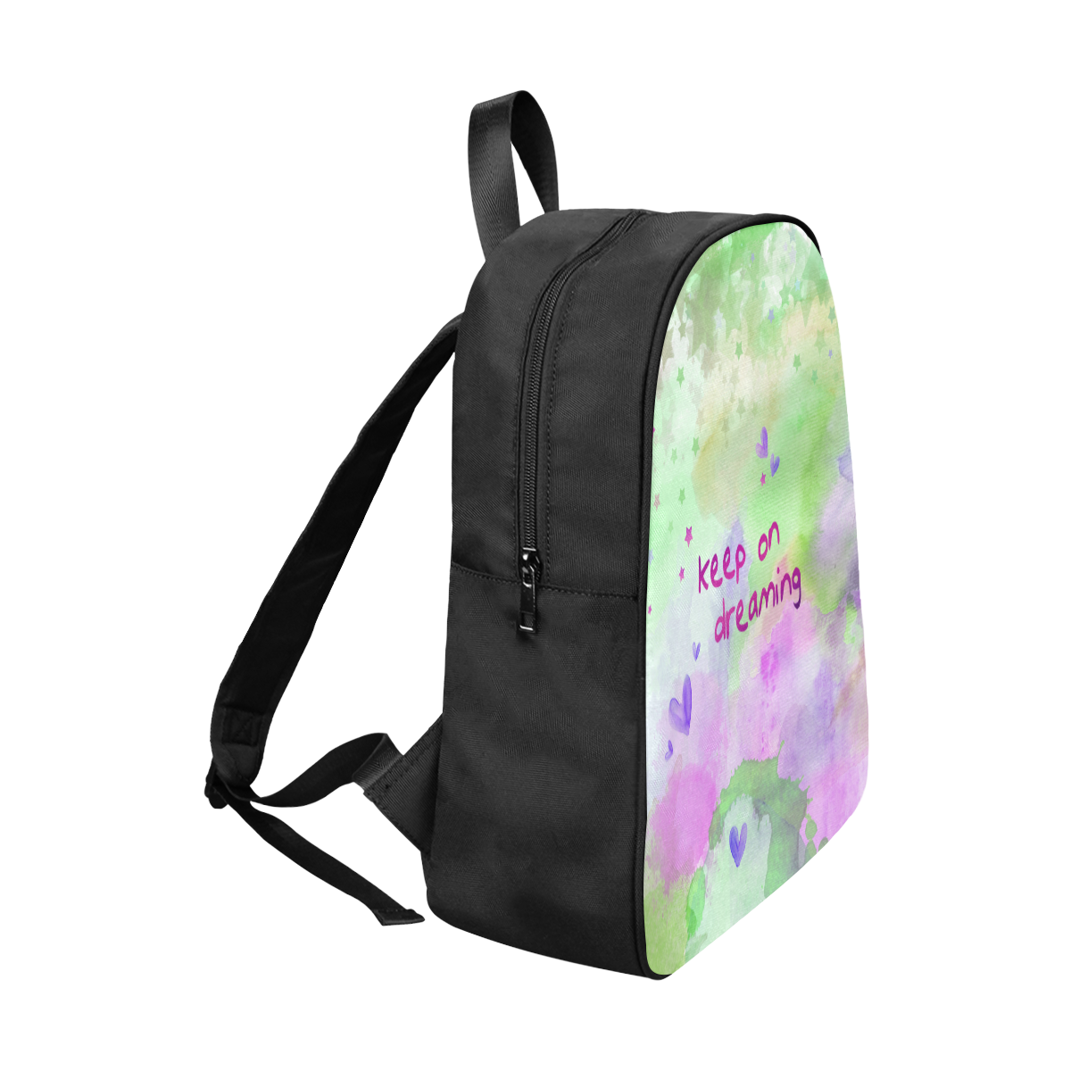 KEEP ON DREAMING - lilac and green Fabric School Backpack (Model 1682) (Large)