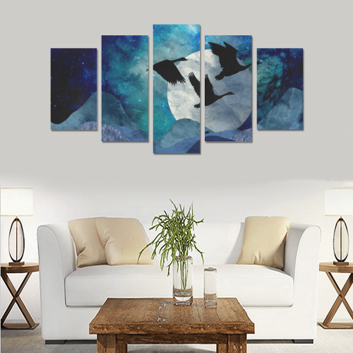 Night In The Mountains Canvas Print Sets A (No Frame)