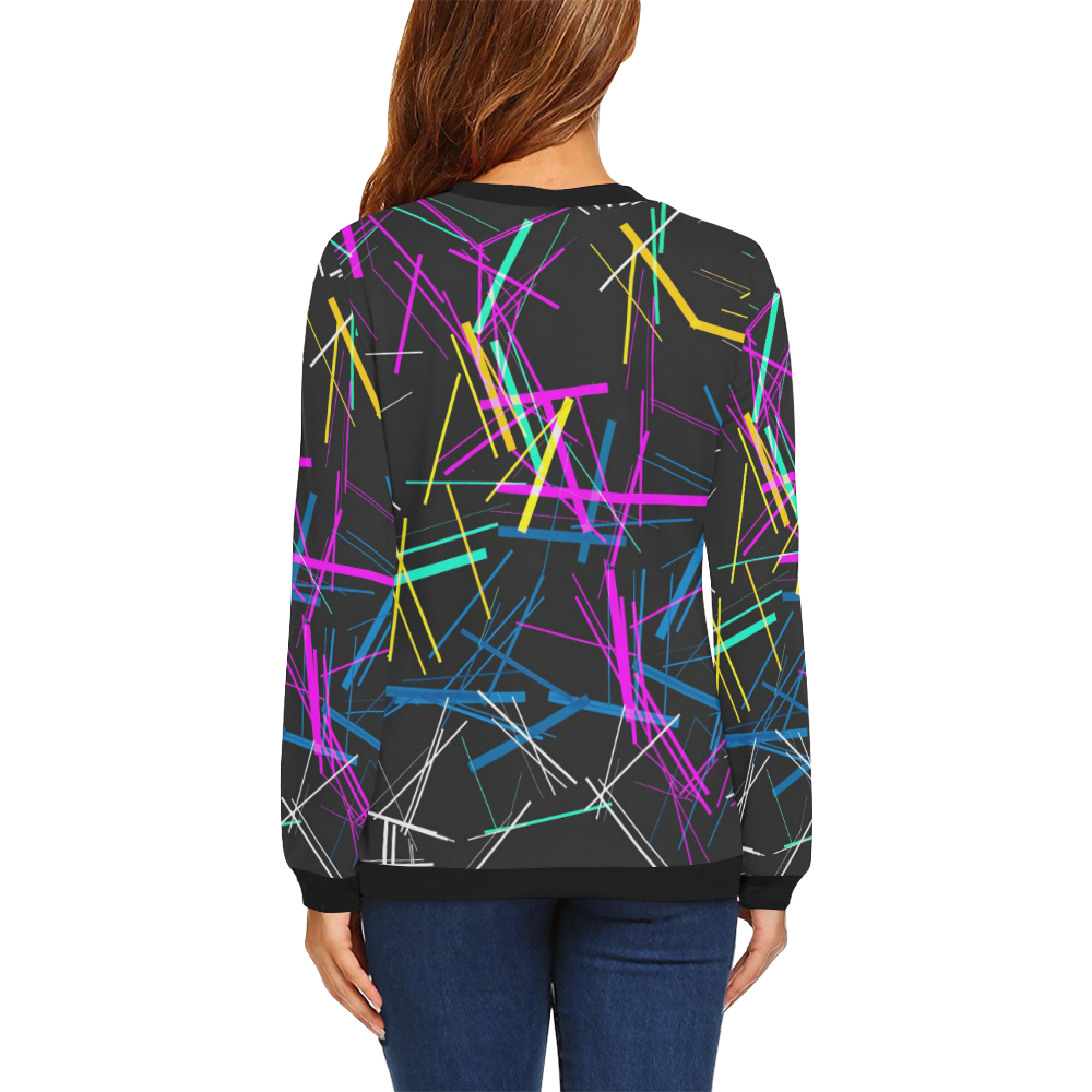 New Pattern factory 1A by JamColors All Over Print Crewneck Sweatshirt for Women (Model H18)
