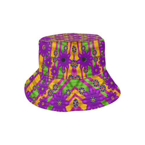 fantasy flower wreaths and bohemic  in rainbows All Over Print Bucket Hat