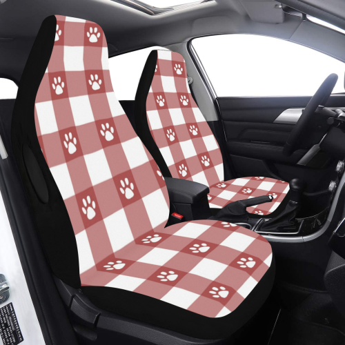 Plaid and paws Car Seat Cover Airbag Compatible (Set of 2)