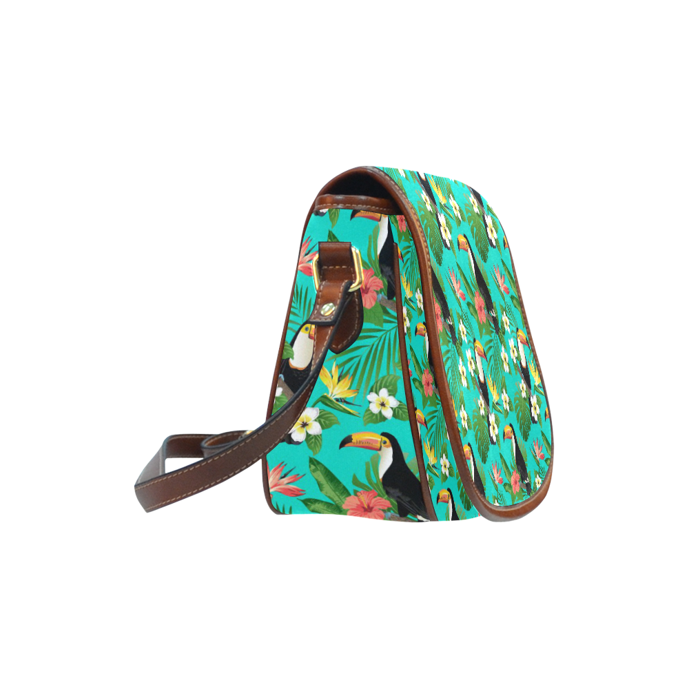 Tropical Summer Toucan Pattern Saddle Bag/Large (Model 1649)