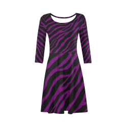 Ripped SpaceTime Stripes - Purple 3/4 Sleeve Sundress (D23)