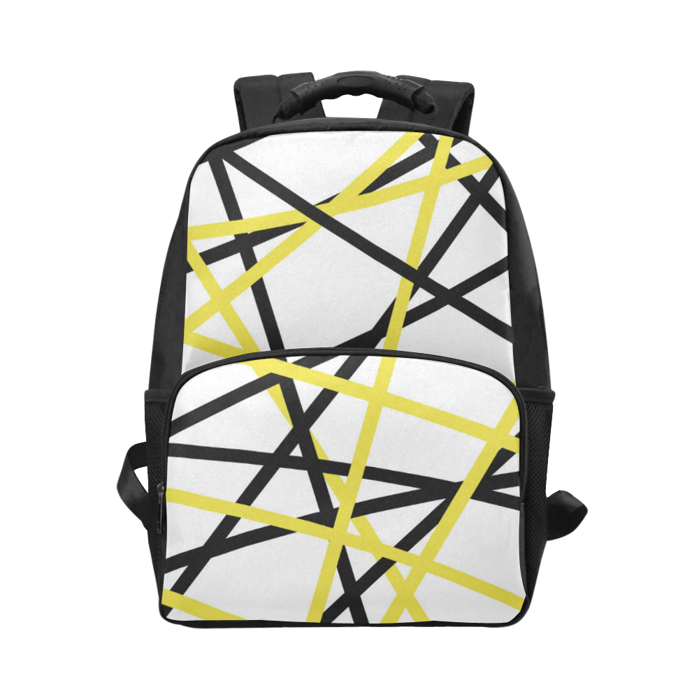 Black and yellow stripes Unisex Laptop Backpack (Model 1663)