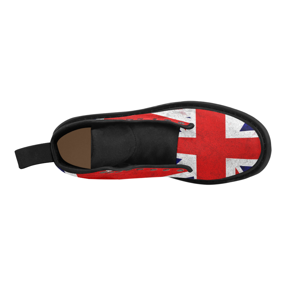 United Kingdom Union Jack Flag - Grunge 2 Martin Boots for Men (Black) (Model 1203H)