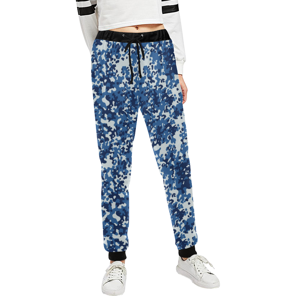 Digital Blue Camouflage Unisex All Over Print Sweatpants (Model L11)