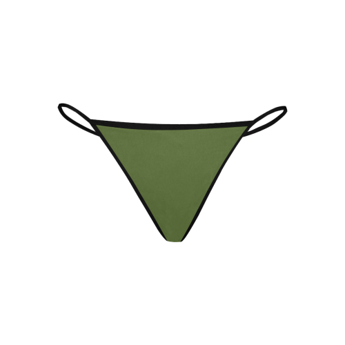 color dark olive green Women's All Over Print G-String Panties (Model L35)