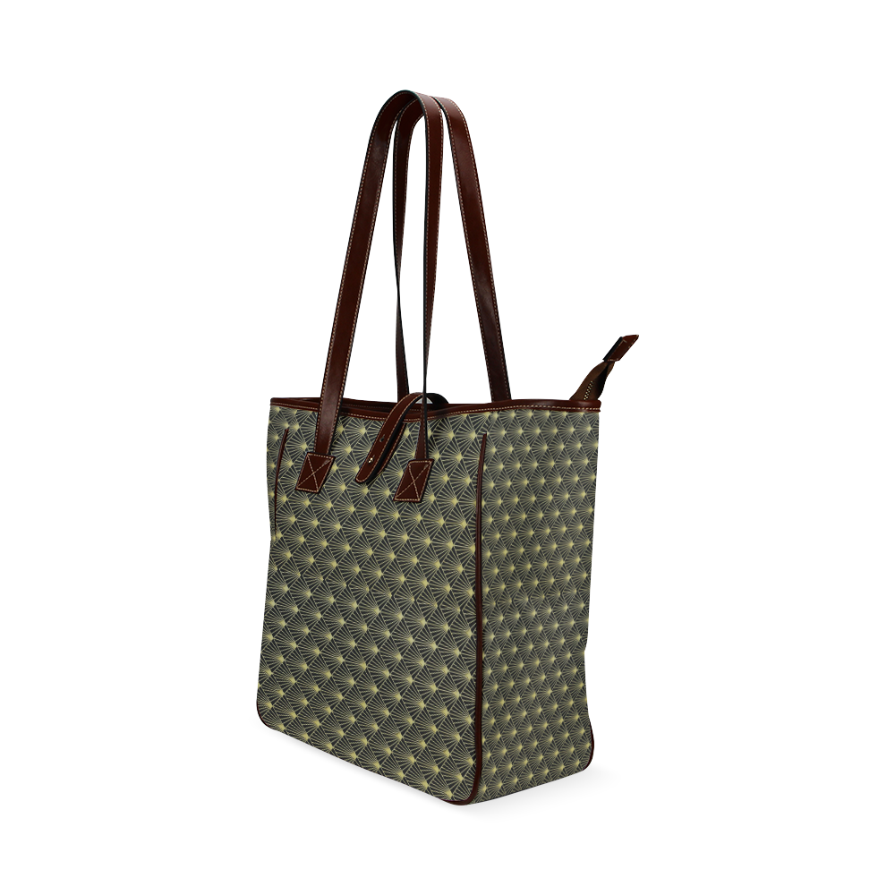 Black and Gold Deco Classic Tote Bag (Model 1644)