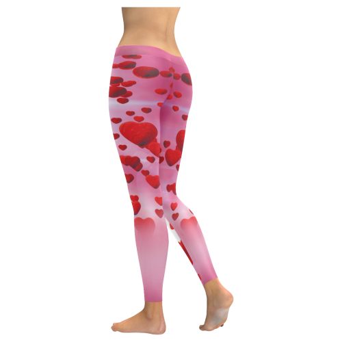 lovely romantic sky heart pattern for valentines day, mothers day, birthday, marriage leggings Women's Low Rise Leggings (Invisible Stitch) (Model L05)