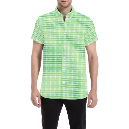 plaid8aa Men's All Over Print Short Sleeve Shirt (Model T53)
