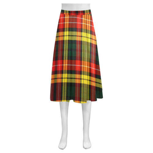 Buchanan Tartan Mnemosyne Women's Crepe Skirt (Model D16)