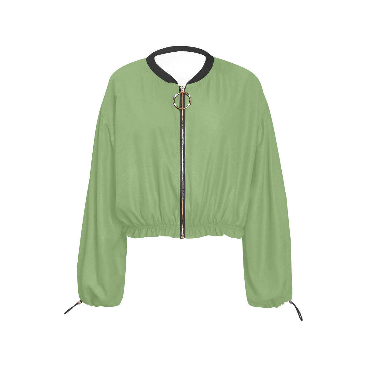 color asparagus Cropped Chiffon Jacket for Women (Model H30)