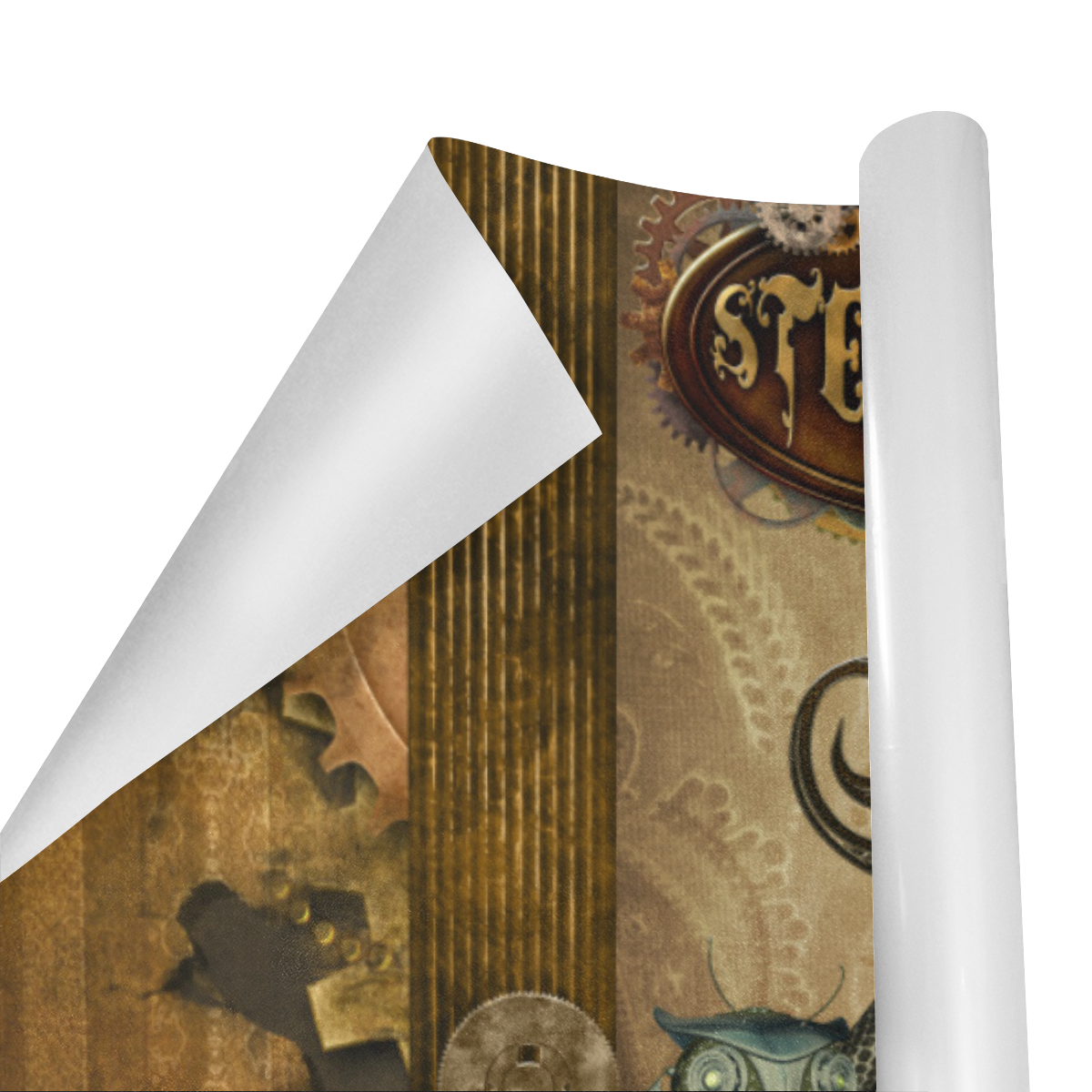 Steampunk lady with owl Gift Wrapping Paper 58"x 23" (5 Rolls)