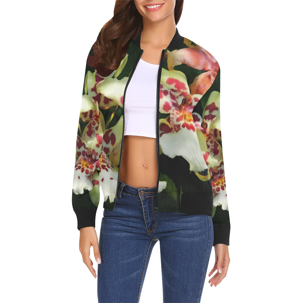 spotted orchids All Over Print Bomber Jacket for Women (Model H19)