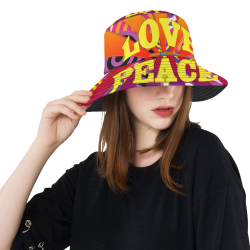 Boho Love and Peace All Over Print Bucket Hat