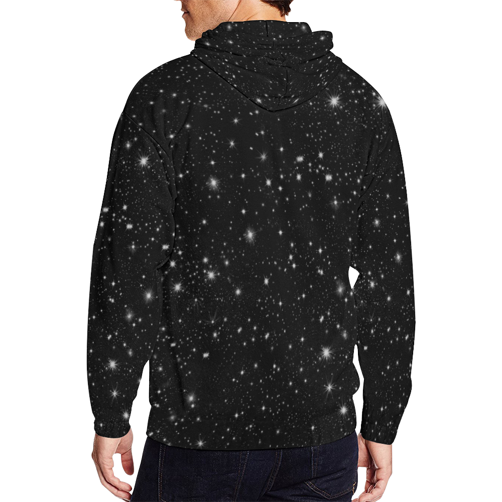 Stars in the Universe All Over Print Full Zip Hoodie for Men/Large Size (Model H14)