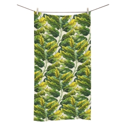 Yellow Green Wide Tropical Leaf pattern 6 Bath Towel 30"x56"