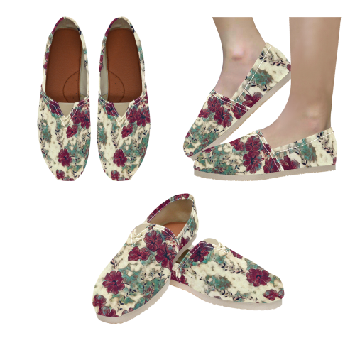 Floral Dreams 10 by JamColors Women's Classic Canvas Slip-On (Model 1206)