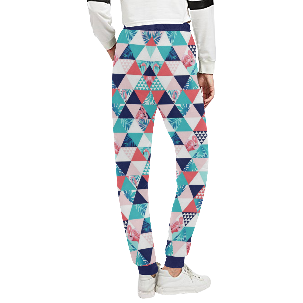 Flamingo Triangle Pattern Unisex All Over Print Sweatpants (Model L11)