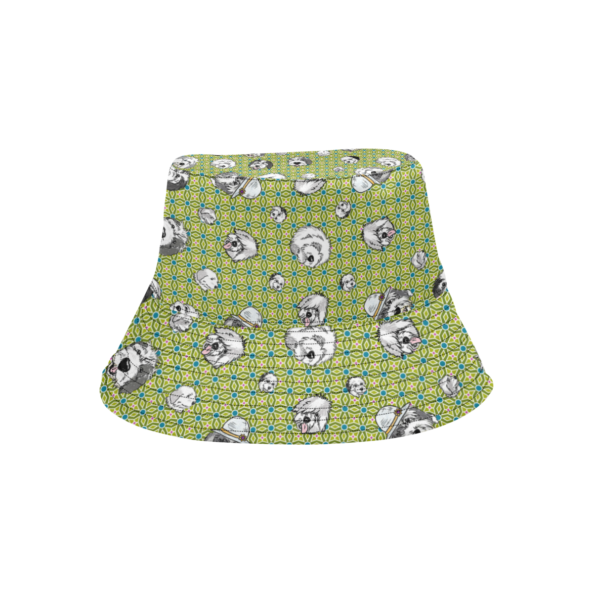mosiac Sheepie Blue and green All Over Print Bucket Hat